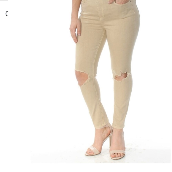 Free People khaki denim skinny jeans - Picture 3 of 9